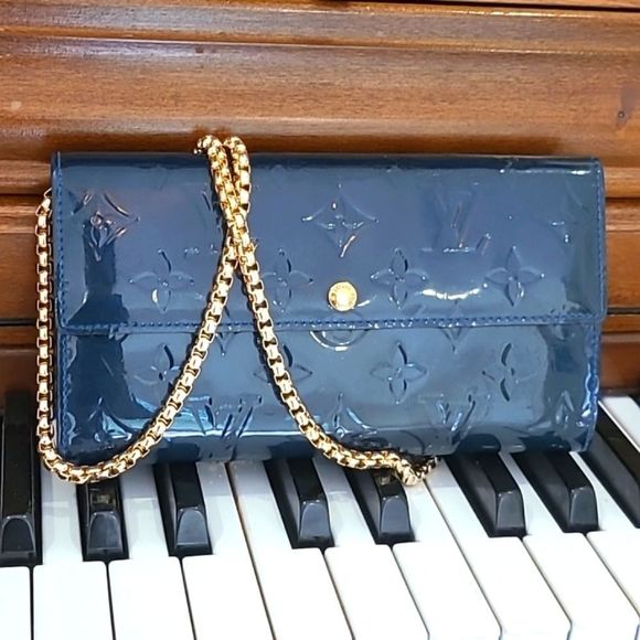 Louis Vuitton Handbags - Like New Louis Vuitton Monogram Vernis Indigo Shimmer International Wallet